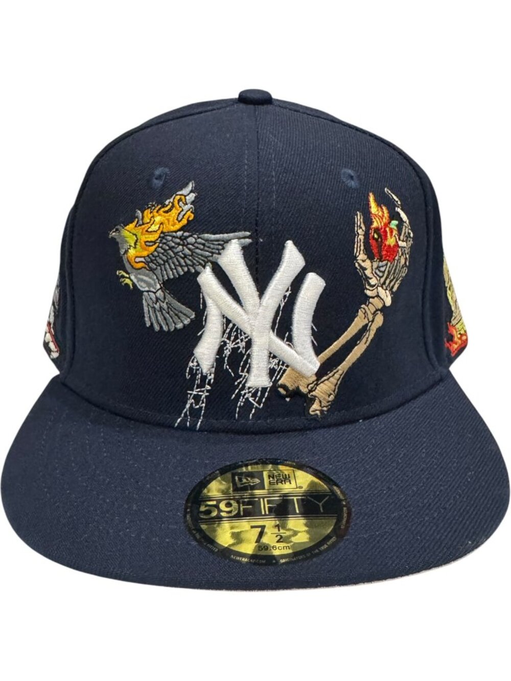 New Era NY Yankees New York State of Mind Burning Skyline 59FIFTY Hat 7 1/2 NWT